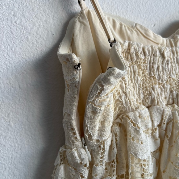 Anthropologie Maeve Ivory Cream Lace Dress Removable Straps to Strapless Boho S - Picture 10 of 12